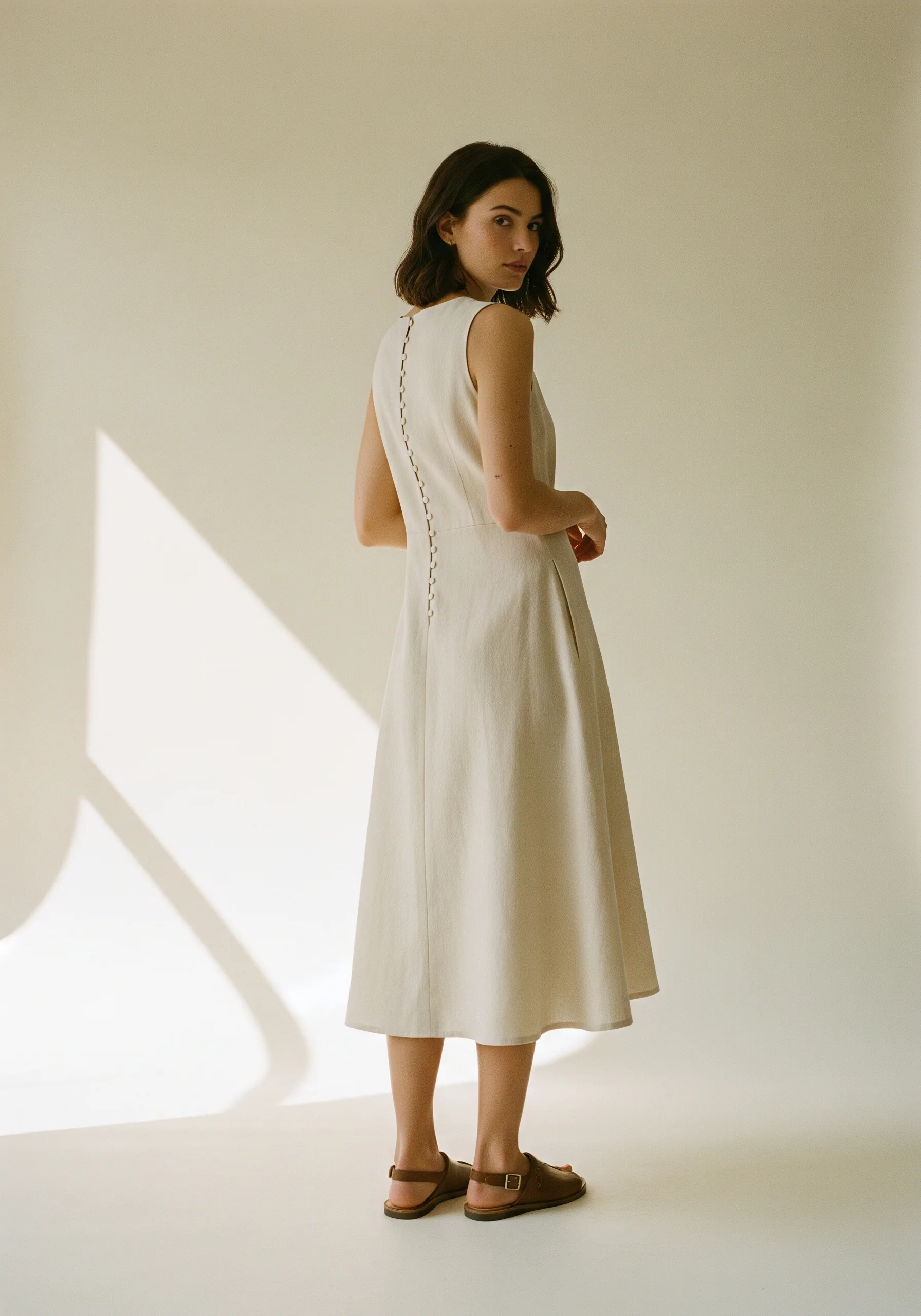 Linen Midi Dress view 3