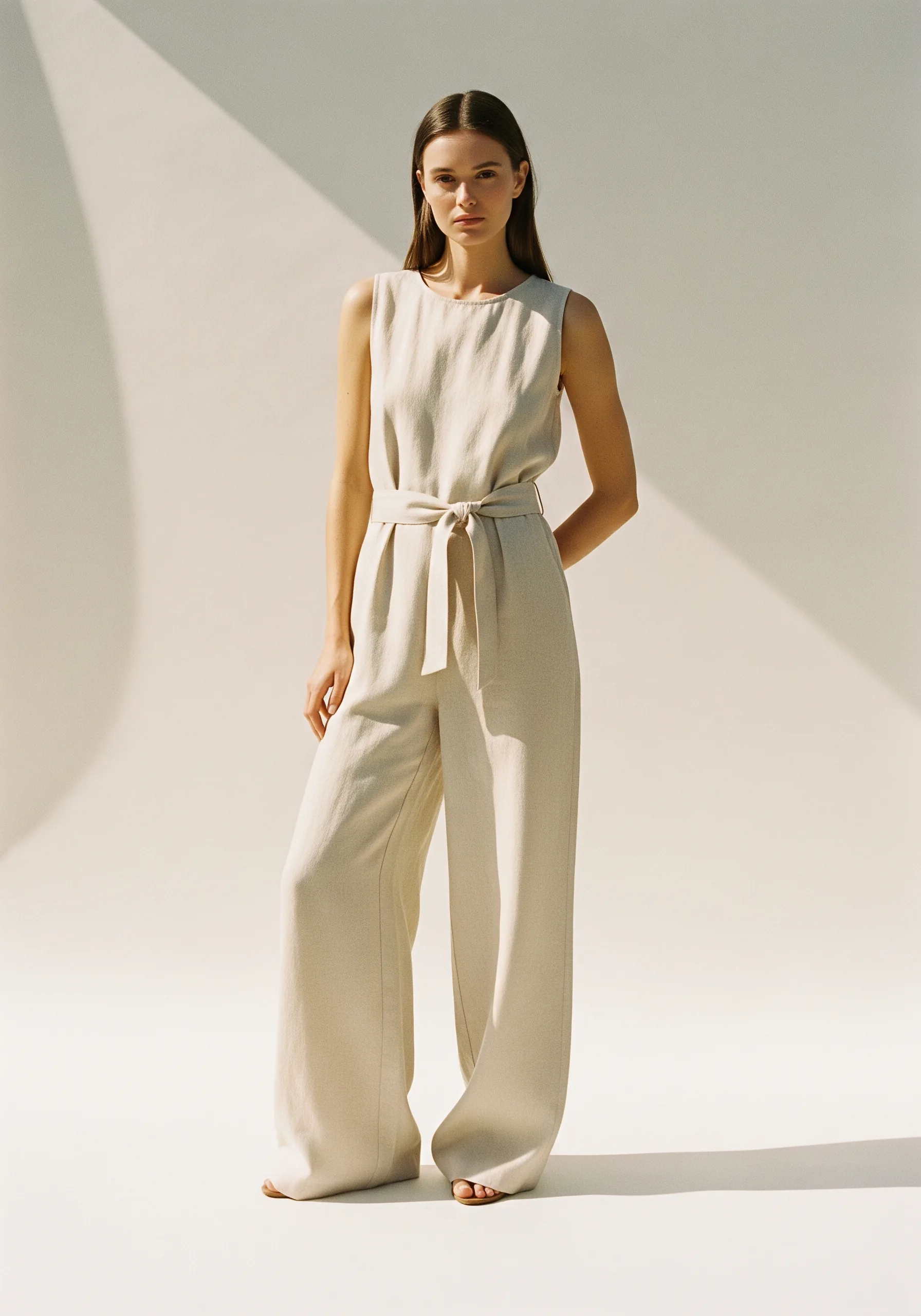 Wide-Leg Linen Jumpsuit